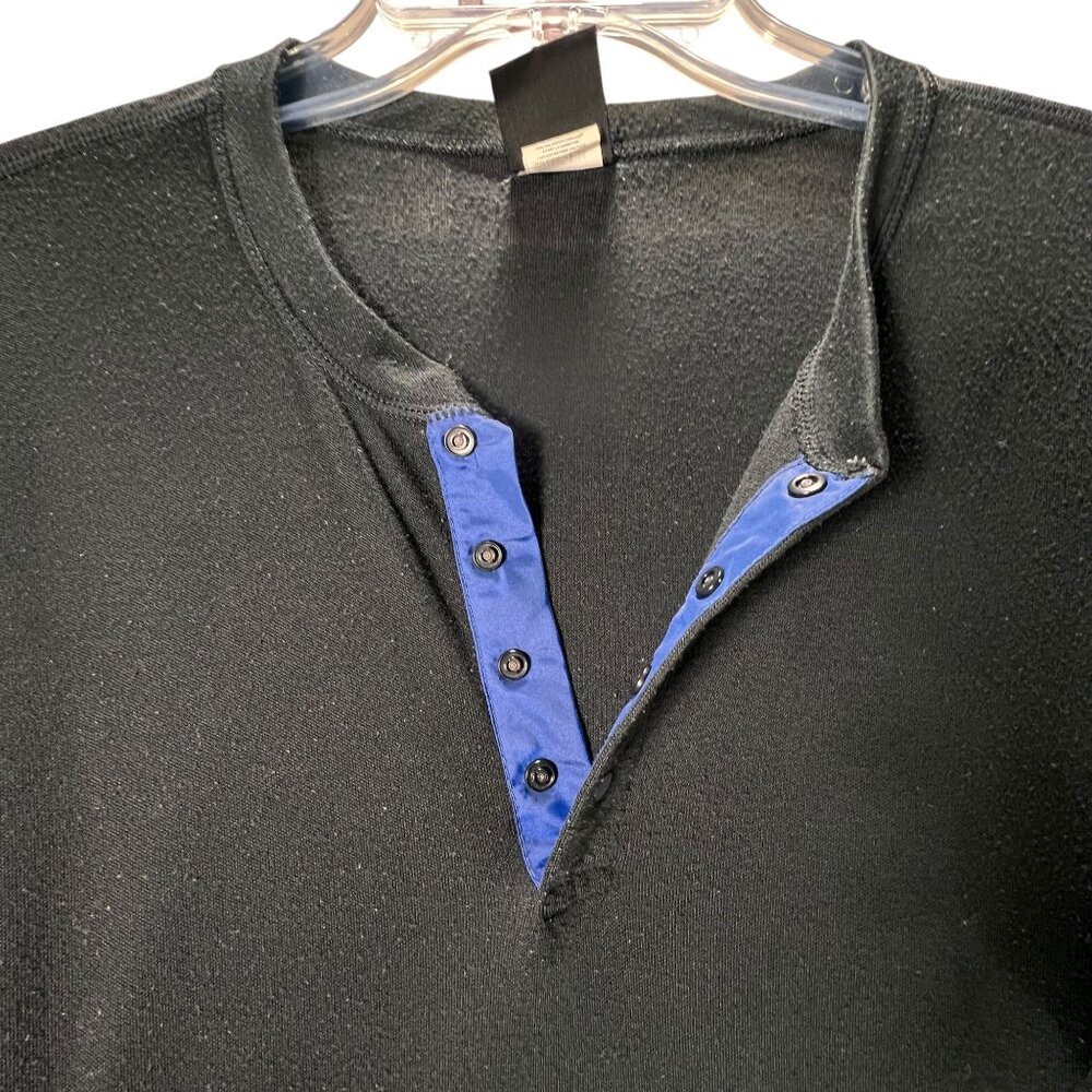 Vtg Patagonia Capilene Black Henley Shirt Snap Large Base Layer Long Sleeve USA - Picture 2 of 9